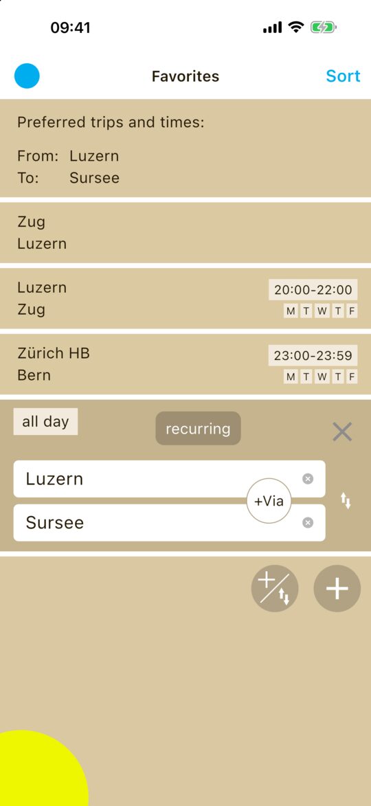 New favourite Luzern – Sursee next to existing favourites